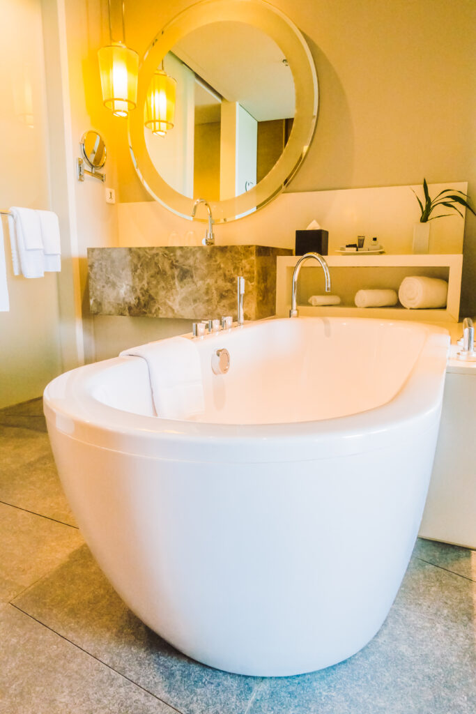 cland and nicely sealed bathroom